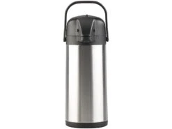 Rosenstein & Söhne Pumpkanne:Doppelwandige Vakuum-Isolierkanne Mit Pumpsystem, Edelstahl, 3 Liter -Einrichtungsgeschäft nx6062 4