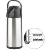 Rosenstein & Söhne Pumpkanne:Doppelwandige Vakuum-Isolierkanne Mit Pumpsystem, Edelstahl, 3 Liter -Einrichtungsgeschäft nx6062 9
