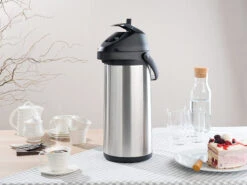 Rosenstein & Söhne Kaffeekanne:2er-Set Doppelwandige Vakuum-Isolierkannen Mit Pumpsystem, Je 5 L -Einrichtungsgeschäft nx6063 8