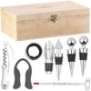 Carlo Milano Flaschenöffner:9-teiliges Sommelier-Set In Edler Holz-Geschenkbox Für 2 Weinflaschen
