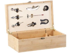 Carlo Milano Flaschenöffner:9-teiliges Sommelier-Set In Edler Holz-Geschenkbox Für 2 Weinflaschen -Einrichtungsgeschäft nx6143 6