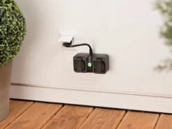 Luminea Home Control WLAN Aufputz Steckdose:2-fach-WLAN-Outdoor-Steckdosenleiste, App, Sprachsteuerung, 15 A, IP44 -Einrichtungsgeschäft nx6153 7