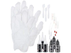 AGT Keramik-Reparatur-Kleber:3er-Reparatur-Set Aus Sekundenkleber Und Schwarzem Granulat, Je 10 Ml