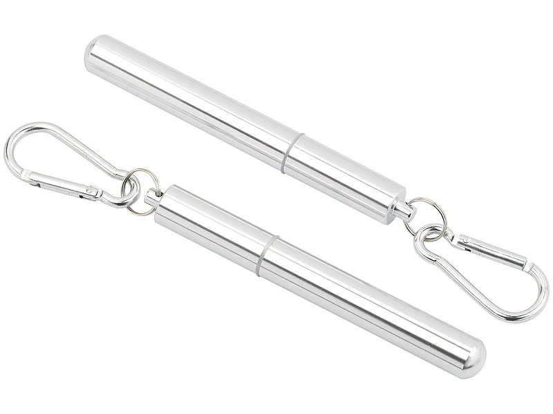 Rosenstein & Söhne Strohhalm-Set:6er-Set Teleskop-Edelstahl-Trinkhalme Mit Bürste, Schlüsselanhängerbox 14 Rosenstein & Söhne Strohhalm-Set:6er-Set Teleskop-Edelstahl-Trinkhalme Mit Bürste, Schlüsselanhängerbox – Bild 12