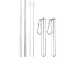 Rosenstein & Söhne Strohhalm-Set:6er-Set Teleskop-Edelstahl-Trinkhalme Mit Bürste, Schlüsselanhängerbox 23 Rosenstein & Söhne Strohhalm-Set:6er-Set Teleskop-Edelstahl-Trinkhalme Mit Bürste, Schlüsselanhängerbox -Einrichtungsgeschäft nx6281 4 1