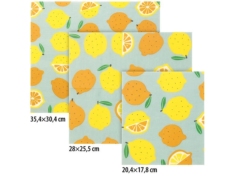 Rosenstein & Söhne Wachspapier Lebensmittel:9er-Set Bienenwachspapier Für Lebensmittel, 3 Verschiedene Größen 7 Rosenstein & Söhne Wachspapier Lebensmittel:9er-Set Bienenwachspapier Für Lebensmittel, 3 Verschiedene Größen – Bild 5