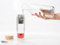 Cucina Di Modena Teeflasche:2er-Set Doppelwandige Glas-Trinkflaschen Mit Neopren-Hülle & Tee-Sieb -Einrichtungsgeschäft nx6310 6