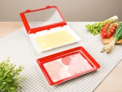 Rosenstein & Söhne 2er-Set Frischhaltedosen Für Wurst- Und Käse-Aufschnitt, Rot -Einrichtungsgeschäft nx6363 4