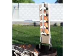 Rosenstein & Söhne Flammlachsbretter:Flammlachs-Bretter, Zedernholz, Neigbare Edelstahl-Halterung, 2er-Set -Einrichtungsgeschäft nx6373 4 1