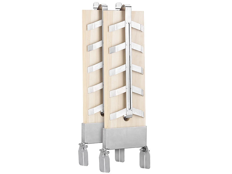 Rosenstein & Söhne Flammlachsbrett:Flammlachs-Bretter, Zedernholz, Neigbare Edelstahl-Halterung, 4er-Set 4 Rosenstein & Söhne Flammlachsbrett:Flammlachs-Bretter, Zedernholz, Neigbare Edelstahl-Halterung, 4er-Set – Bild 2