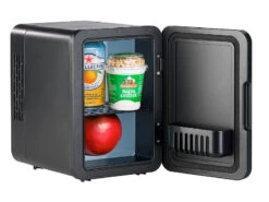 Rosenstein & Söhne Kühlschrank Klein:Mini-Kühlschrank Mit Warmhalte-Funktion, Edelstahlfront, 12/230 V, 4 L -Einrichtungsgeschäft nx6377 3