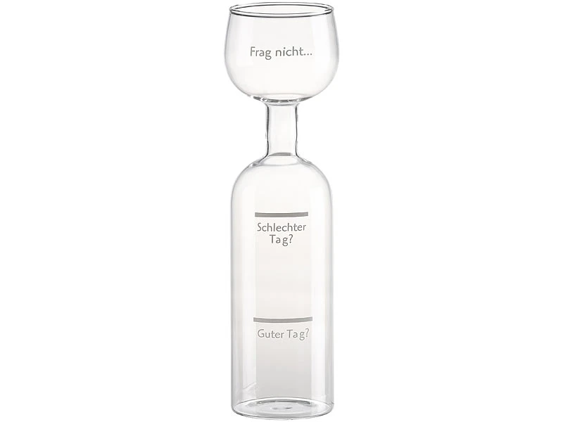 Rosenstein & Söhne Ausgießer:2er-Set 2in1-Weinflaschen & XXL-Gläser, Echtglas, Mit Aufdruck, 750 Ml 10 Rosenstein & Söhne Ausgießer:2er-Set 2in1-Weinflaschen & XXL-Gläser, Echtglas, Mit Aufdruck, 750 Ml – Bild 8