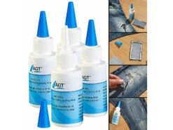 AGT Bügelfeste Textilkleber:4er-Set Textilkleber, Schnell Trocknend Und Hitzebeständig, 4x 60 Ml -Einrichtungsgeschäft nx6444 1