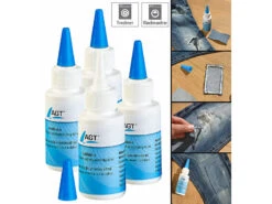 AGT Bügelfeste Textilkleber:4er-Set Textilkleber, Schnell Trocknend Und Hitzebeständig, 4x 60 Ml -Einrichtungsgeschäft nx6444 3