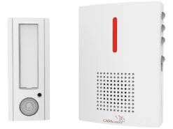 CASAcontrol Haustürklingel:Funk-Türklingel Mit Licht- & Ton-Signal, 100 M Reichweite, IPX4, Weiß