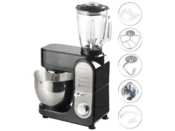 Rosenstein & Söhne All In One Küchengerät:All-in-One-Küchenmaschine Mit Fleischwolf Und Mixaufsatz, 1.000 Watt