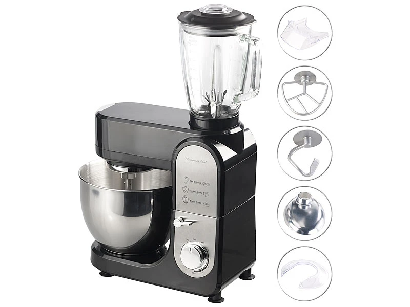 Rosenstein & Söhne All In One Küchengerät:All-in-One-Küchenmaschine Mit Fleischwolf Und Mixaufsatz, 1.000 Watt 3 Rosenstein & Söhne All In One Küchengerät:All-in-One-Küchenmaschine Mit Fleischwolf Und Mixaufsatz, 1.000 Watt