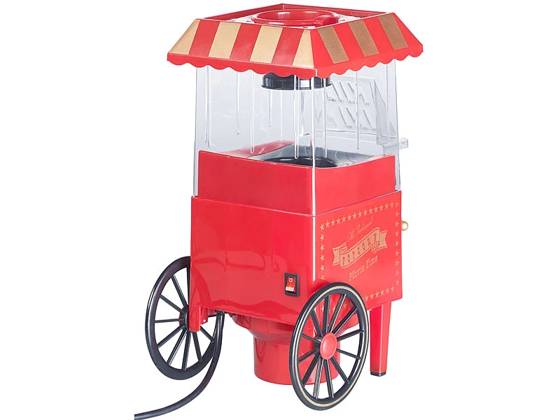 Rosenstein & Söhne Popkornmaker:Retro-Heißluft-Popcorn-Maschine, Miniatur-Rollwagen-Optik, 1.200 Watt 9 Rosenstein & Söhne Popkornmaker:Retro-Heißluft-Popcorn-Maschine, Miniatur-Rollwagen-Optik, 1.200 Watt – Bild 7