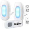CASAcontrol Lichtklingel Funk:Steckdosen-Funk-Klingel Mit Optischem Signal & Zweitem Empfänger, IP54 -Einrichtungsgeschäft nx6969 1