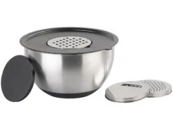 Rosenstein & Söhne Edelstahlschüsseln:2er-Set 11-teiliges Premium-Rührschüssel-Set Mit 3 Reibeaufsätzen -Einrichtungsgeschäft nx7087 4