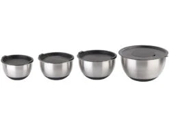 Rosenstein & Söhne Edelstahlschüsseln:2er-Set 11-teiliges Premium-Rührschüssel-Set Mit 3 Reibeaufsätzen -Einrichtungsgeschäft nx7087 6