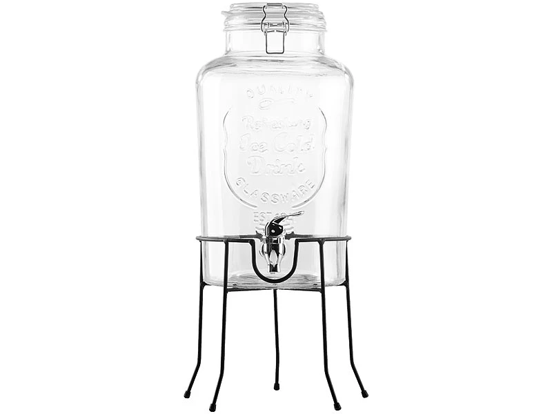 PEARL Party-Zubehör:2er-Set Retro Getränkespender Aus Glas Mit Zapfhahn, 3,5 L & 6,5 L 5 PEARL Party-Zubehör:2er-Set Retro Getränkespender Aus Glas Mit Zapfhahn, 3,5 L & 6,5 L – Bild 3