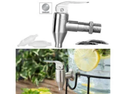 PEARL Edelstahlzapfhahn:Universal Edelstahl-Zapfhahn Für Getränkespender