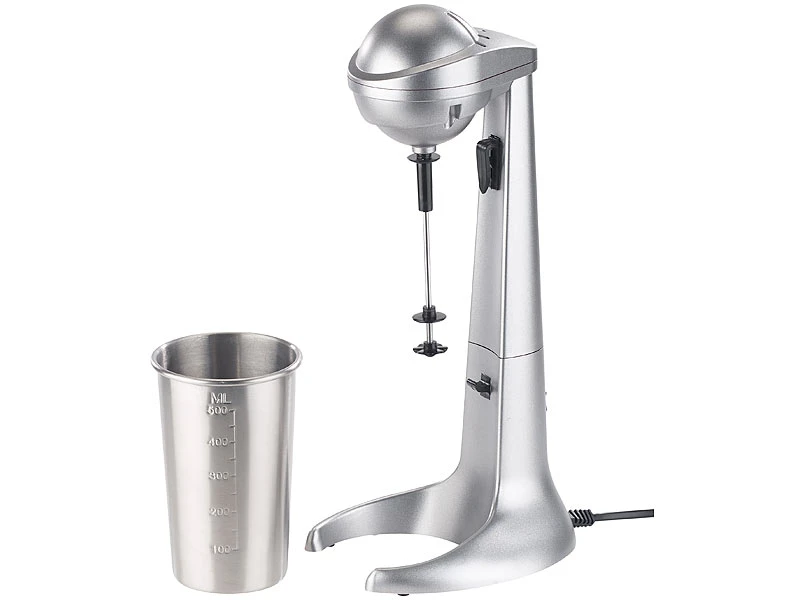 Rosenstein & Söhne Milchshaker:Elektrischer Drink-Mixer Mit Edelstahl-Becher, 65 Watt 8 Rosenstein & Söhne Milchshaker:Elektrischer Drink-Mixer Mit Edelstahl-Becher, 65 Watt – Bild 6