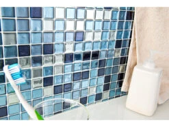 Infactory Wanddeko:Selbstklebende 3D-Mosaik-Fliesenaufkleber "Aqua", 26 X 26 Cm, 20er-Set -Einrichtungsgeschäft nx7424 5