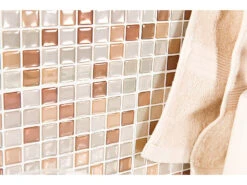 Infactory 3D Fliesenfolie:Selbstklebende 3D-Mosaik-Fliesenaufkleber "Bronze" 26 X 26 Cm, 3er-Set -Einrichtungsgeschäft nx7425 8 1