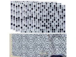 Infactory Fliesen:Selbstklebende 3D-Mosaik-Fliesenaufkleber "Dezent" 26x26 Cm, 10er-Set