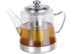 Rosenstein & Söhne Teekocher:2in1-Glas-Teebereiter & Teekanne Für Alle Herde, Auch Induktion, 1,5 L -Einrichtungsgeschäft nx7434 1