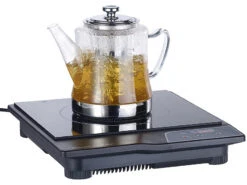 Rosenstein & Söhne Teekocher:2in1-Glas-Teebereiter & Teekanne Für Alle Herde, Auch Induktion, 1,5 L -Einrichtungsgeschäft nx7434 5