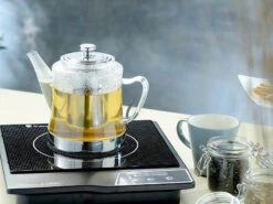 Rosenstein & Söhne Teekocher:2in1-Glas-Teebereiter & Teekanne Für Alle Herde, Auch Induktion, 1,5 L -Einrichtungsgeschäft nx7434 8