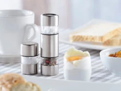 PEARL Salz Und Pfeffer Streuer:2er-Set Mini-Salz- & Pfeffermühlen, Edelstahl, Keramikmahlwerk, Ø 3 Cm -Einrichtungsgeschäft nx7465 3