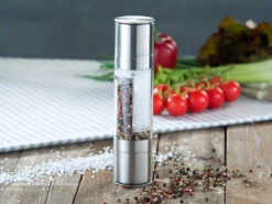 Rosenstein & Söhne Salz Pfefferstreuer:Manuelle 2in1-Salz-und Pfeffermühle Mit 2 Keramik-Mahlwerken, 22 Cm -Einrichtungsgeschäft nx7481 3