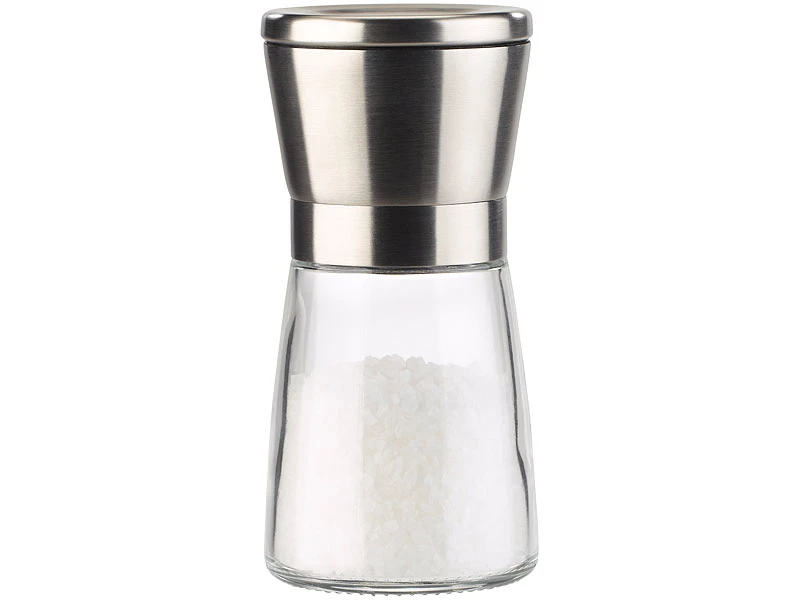 PEARL Mühlen:Manuelle Gewürzmühle Mit Keramik-Mahlwerk, Glas Und Edelstahl, 2er-Set 5 PEARL Mühlen:Manuelle Gewürzmühle Mit Keramik-Mahlwerk, Glas Und Edelstahl, 2er-Set – Bild 3