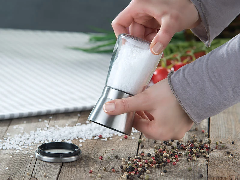 PEARL Mühlen:Manuelle Gewürzmühle Mit Keramik-Mahlwerk, Glas Und Edelstahl, 2er-Set 7 PEARL Mühlen:Manuelle Gewürzmühle Mit Keramik-Mahlwerk, Glas Und Edelstahl, 2er-Set – Bild 5