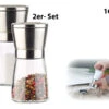 PEARL Mühlen:Manuelle Gewürzmühle Mit Keramik-Mahlwerk, Glas Und Edelstahl, 2er-Set -Einrichtungsgeschäft nx7486 8