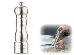 Rosenstein & Söhne Pfeffermühle Manuell:Klassische Salz- & Pfeffermühle, Keramik-Mahlwerk, Edelstahl, 22,5 Cm