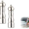 Rosenstein & Söhne Pfeffer Salzmühle:Klassische Salz- & Pfeffermühle, Keramik-Mahlwerk, Edelstahl, 2er-Set