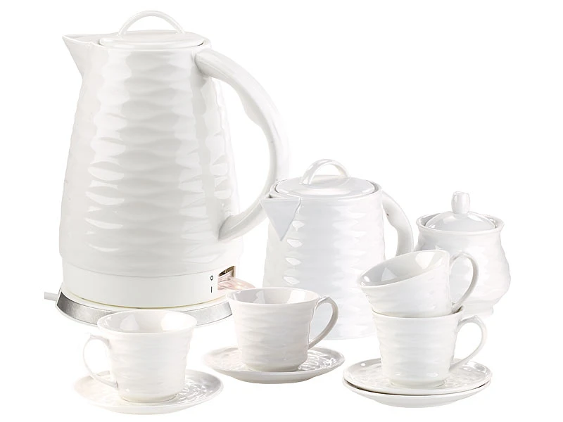 Rosenstein & Söhne Wasserkocher Porzellan:Porzell-Wasserkocher WSK-270.rtr, 1,7 L, 1500W Mit Kaffee-/Tee-Service 4 Rosenstein & Söhne Wasserkocher Porzellan:Porzell-Wasserkocher WSK-270.rtr, 1,7 L, 1500W Mit Kaffee-/Tee-Service – Bild 2
