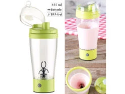 Rosenstein & Söhne Shaker:Selbstrührender Trinkbecher Mit Elektrischem Quirl, 450 Ml, BPA-frei