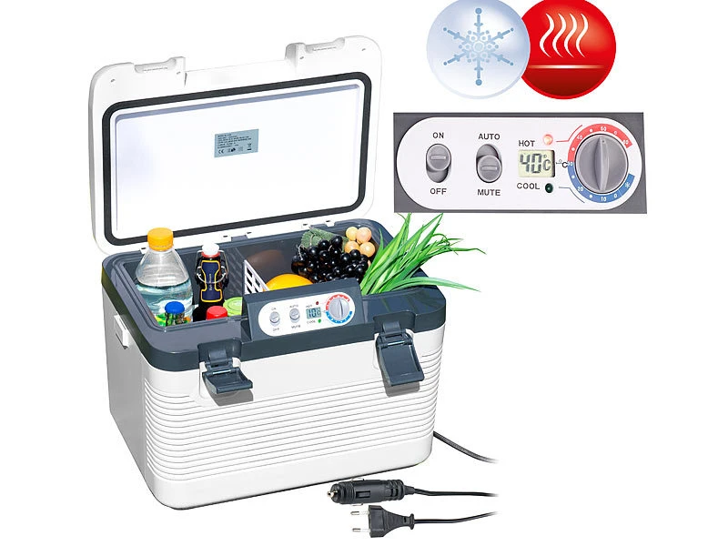 Xcase Elektrokühlbox:Thermoelektrische Kühl-/Wärmebox, LED-Anzeige, 12/24 & 230 V, 19 Liter 4 Xcase Elektrokühlbox:Thermoelektrische Kühl-/Wärmebox, LED-Anzeige, 12/24 & 230 V, 19 Liter – Bild 2
