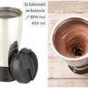 Rosenstein & Söhne Selbstrührender Becher:Selbstrührender Thermobecher Mit Elektrischem Quirl, 450 Ml, BPA-frei -Einrichtungsgeschäft nx7539 8