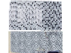 Infactory 3D Fliesen Selbstklebend:Selbstklebende 3D-Mosaik-Fliesenaufkleber "Dezent", 26x26 Cm, 20er-Set