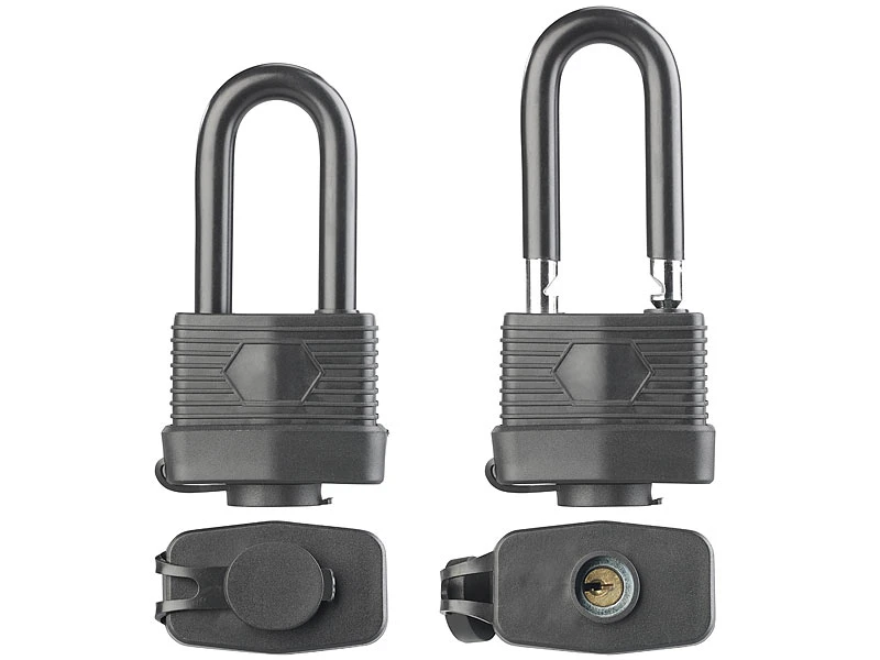 AGT Vorhängeschlösser:4er-Set Vorhänge-Schlösser Mit XXL-Bügeln Und 6 Schlüsseln 5 AGT Vorhängeschlösser:4er-Set Vorhänge-Schlösser Mit XXL-Bügeln Und 6 Schlüsseln – Bild 3