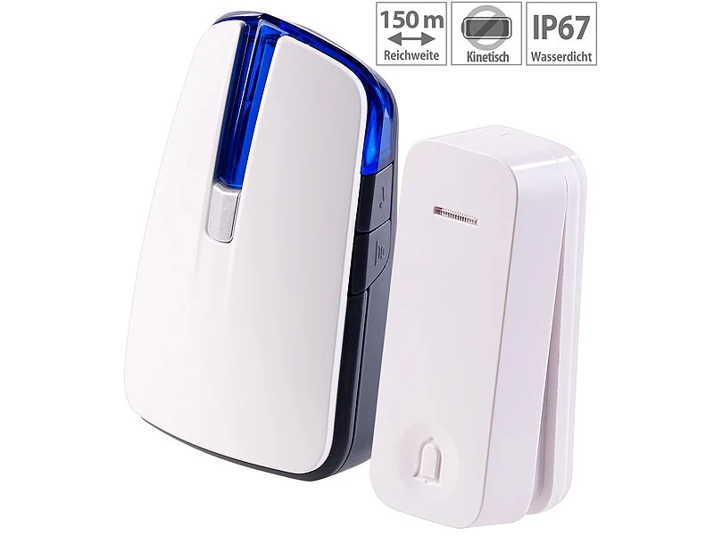 CASAcontrol Türklingel Mit Batterie:Batterie-Funkklingel Mit Kinetischem Funk-Taster, Licht & Ton 3 CASAcontrol Türklingel Mit Batterie:Batterie-Funkklingel Mit Kinetischem Funk-Taster, Licht & Ton