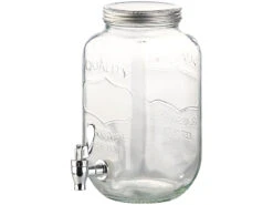 PEARL Getränkespender Glas:4-teiliges Set Aus Getränkespender Und 3 Trinkgläser Im Retrolook -Einrichtungsgeschäft nx7928 3