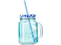 PEARL Retro Trinkgläser:2er-Set Getränkespender Mit 6 Gläsern, 4 L & 6,5 L, Einmachglas-Look -Einrichtungsgeschäft nx7929 1 1